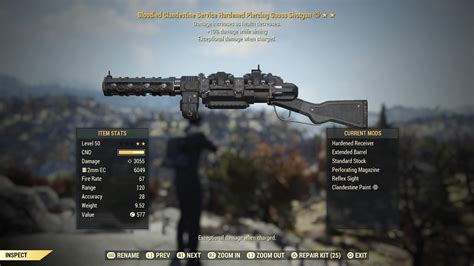 Fallout 76 gauss shotgun - Grim Reaper Sprint 3. Batteries Not Included. Also put a prime receiver in it, farm Daily Ops for gauss shotgun ammo. You can get about 600-900 a Daily Op on a normal run (not farming.) It will take you an entire day to use 1000 rounds. Also should mod the shotgun to extend range, damage falloff is kinda high.
